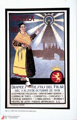 Fiesta patronales en honor de Nuestra Señora del Pilar 1918 Zaragoza